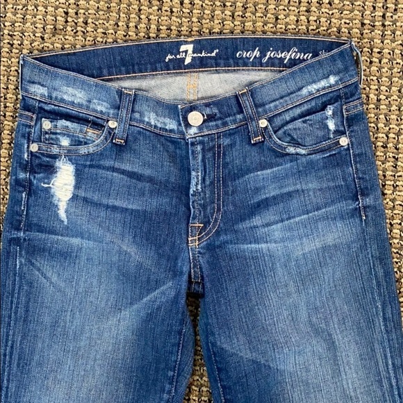 7 FAM Josefina Skinny Cropped Boyfriend Jeans 24 - Picture 2 of 9
